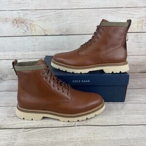 Cole Haan American Classics Mens Sz 11M Waterproof Plain Toe Boots Brown Leather